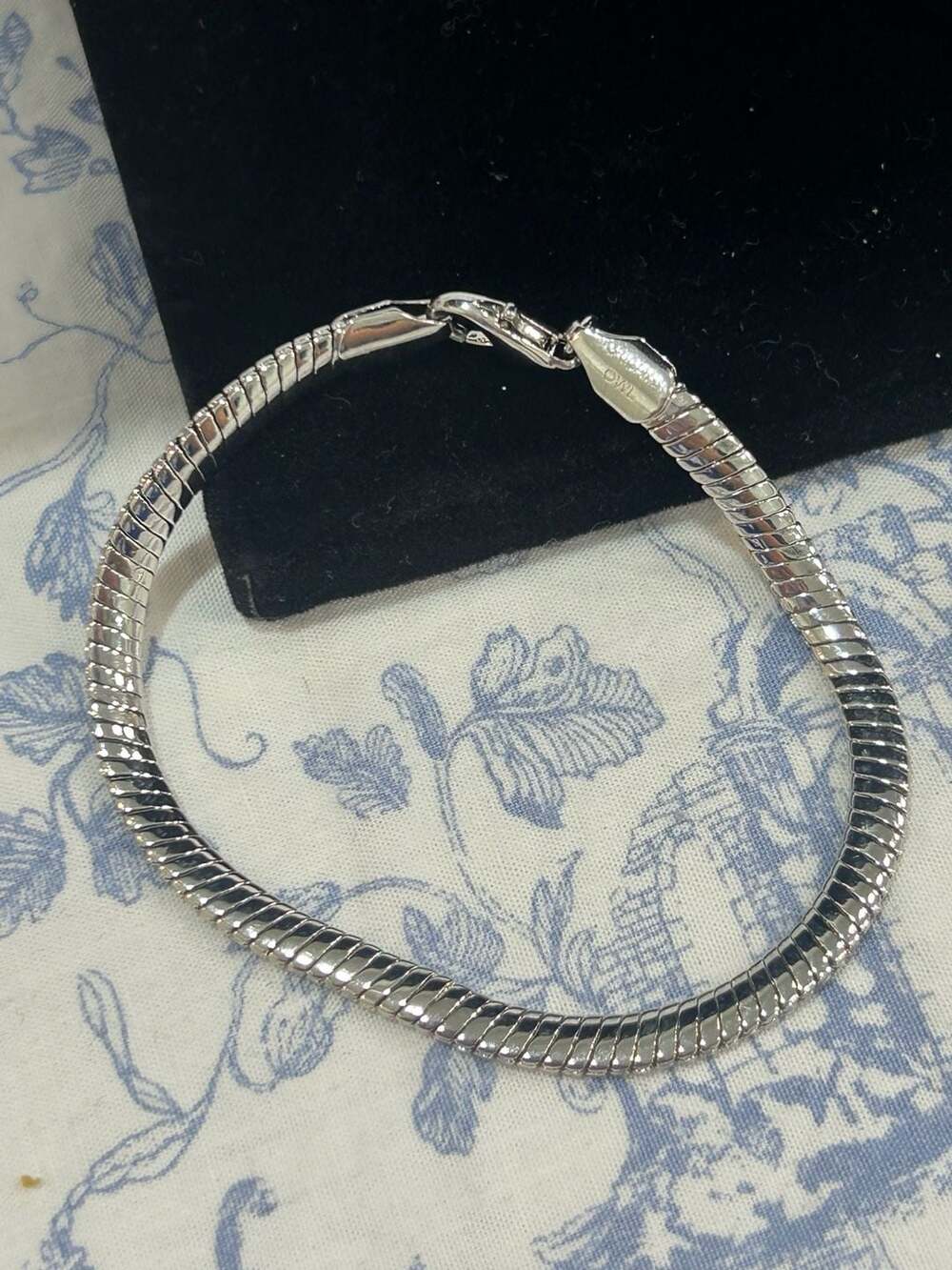 Origami Owl Silver Tone Snake Chain Bracelet with Lobster Clasp